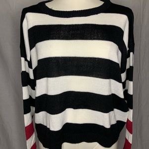 black/white bold stripe sweater